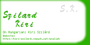szilard kiri business card